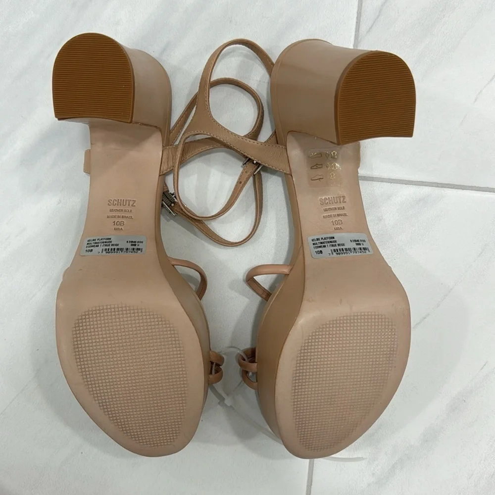 NEW! SCHUTZ True Beige Kelsie Platform Sandal - Size 10